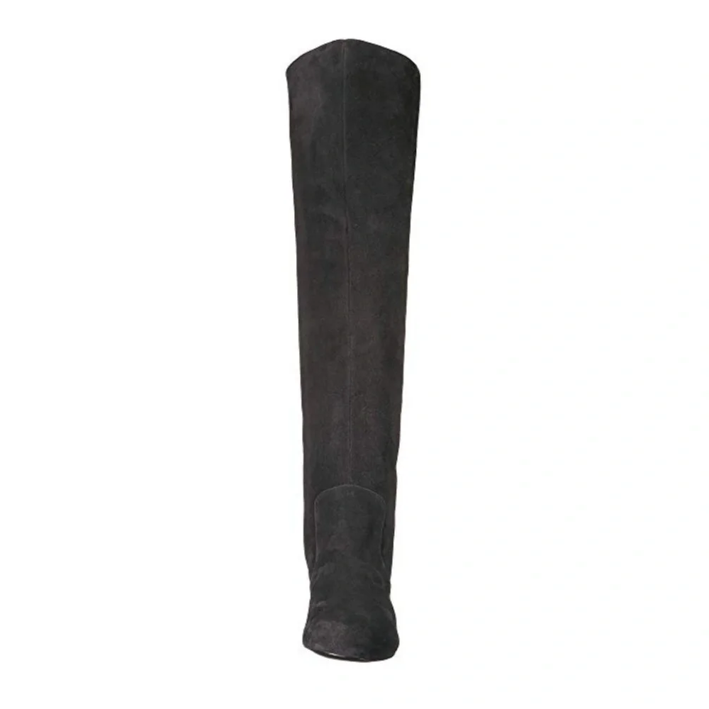 Chic Nine West Black Soft Suede OTK Boots